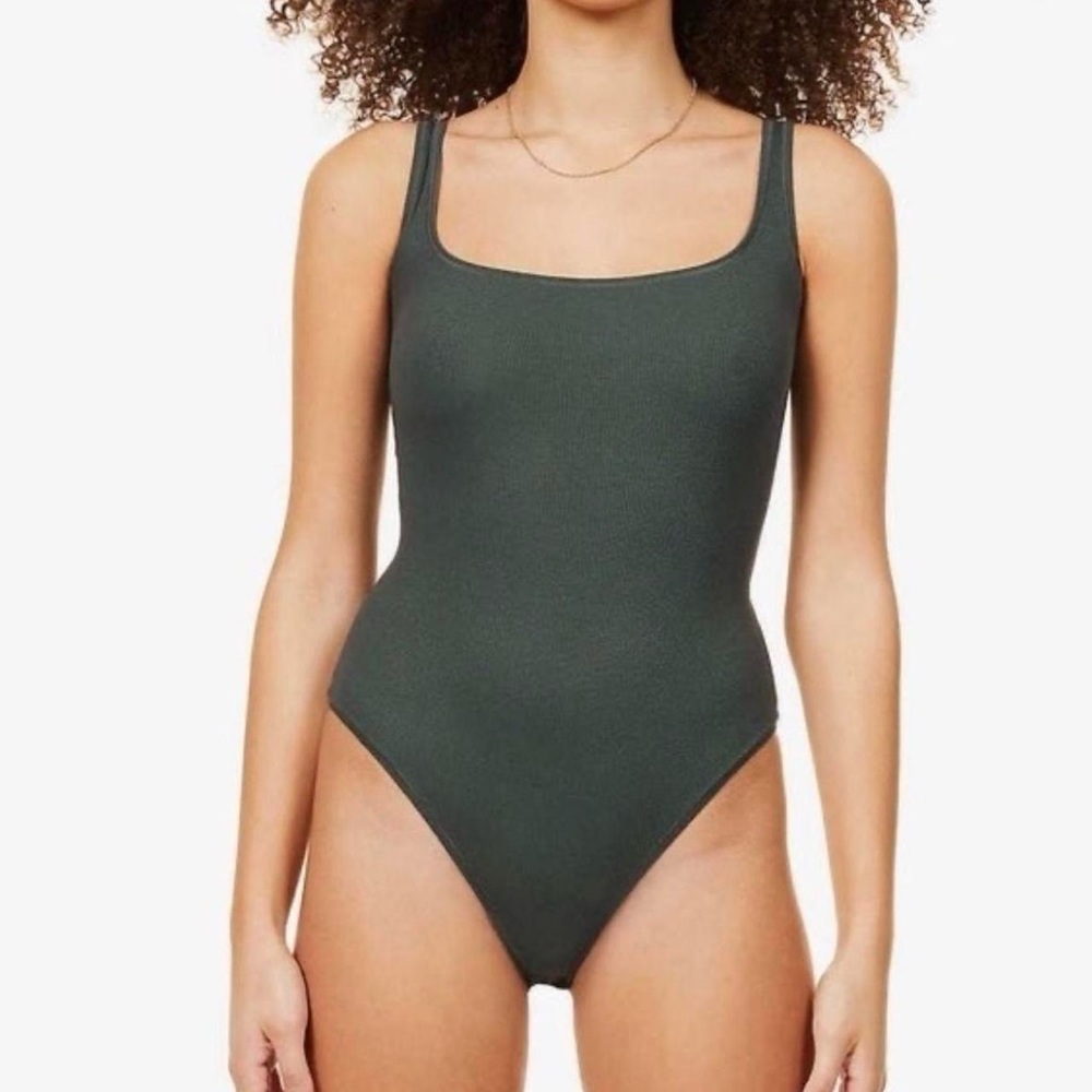 SKIMS COTTON RIB BODYSUIT | DEEP SEA